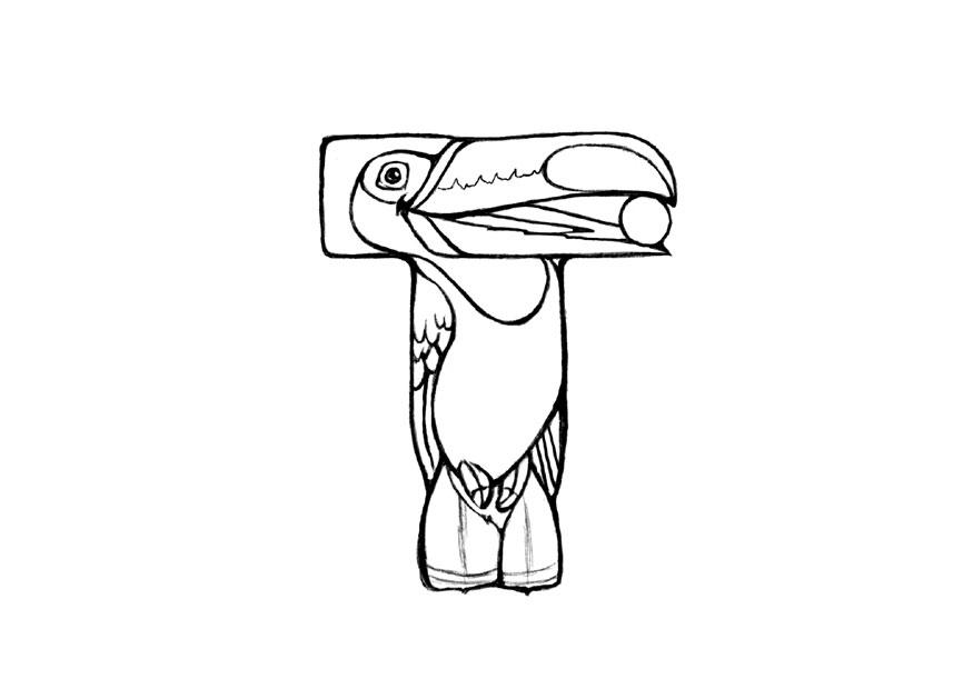 t-toucan Kleurplaat t-toucan