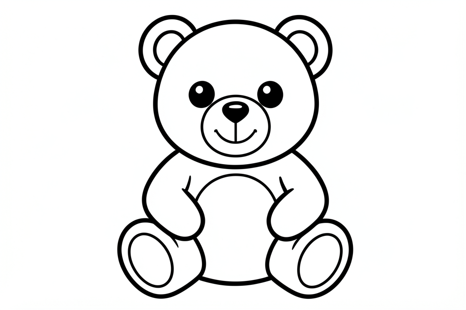 teddybeer Kleurplaat teddybeer