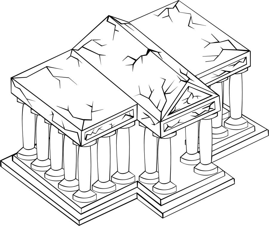 tempel Kleurplaat tempel