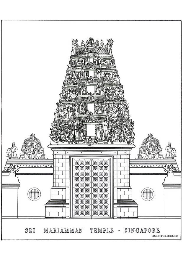 tempel Kleurplaat tempel