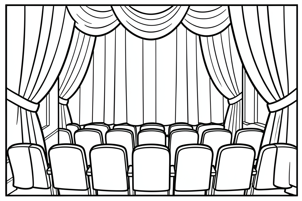 theater decor Kleurplaat theater decor