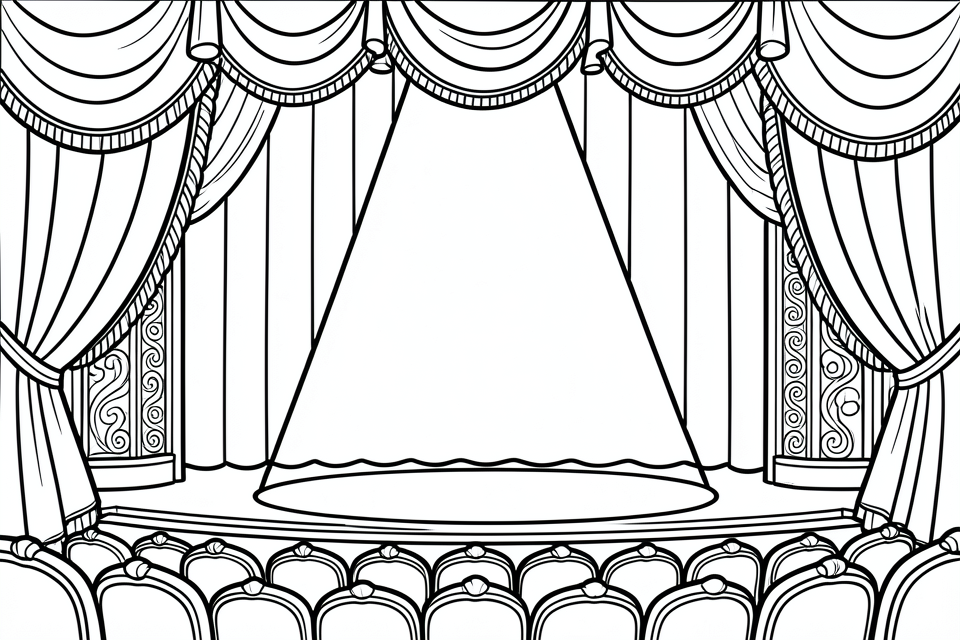 theater zaal Kleurplaat theater zaal