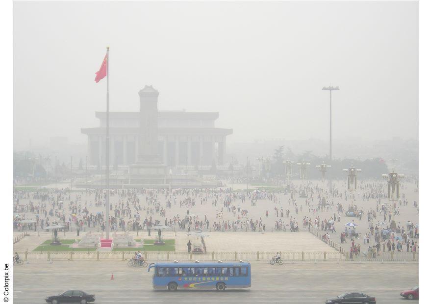 tiananmenplein met smog Foto tiananmenplein met smog