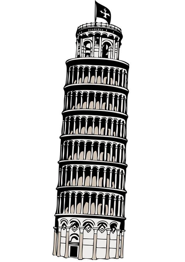 toren van pisa Kleurplaat toren van pisa