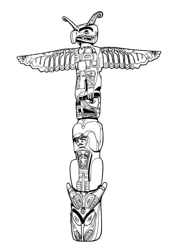 totem Kleurplaat totem