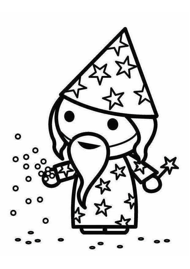 tovenaar carnaval Kleurplaat tovenaar carnaval