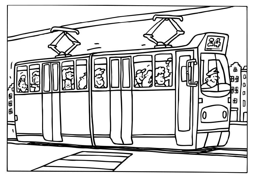 tram Kleurplaat tram