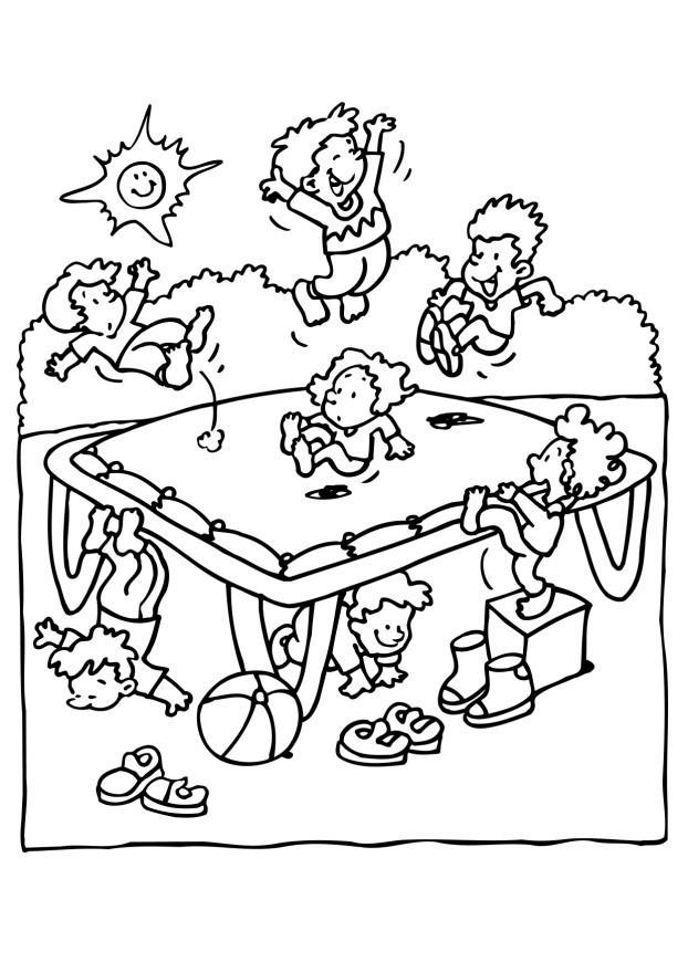 trampoline Kleurplaat trampoline