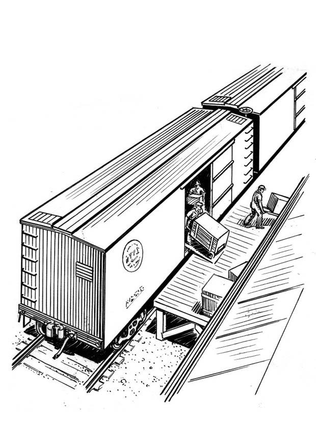 trein lossen Kleurplaat trein lossen