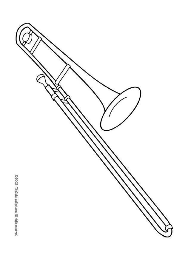 trombone Kleurplaat trombone
