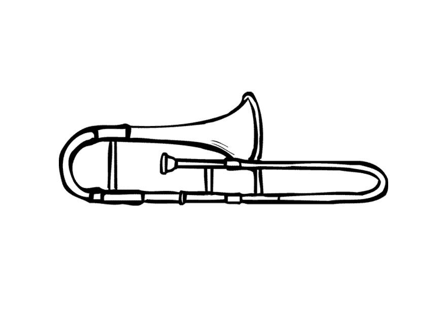 trombone Kleurplaat trombone