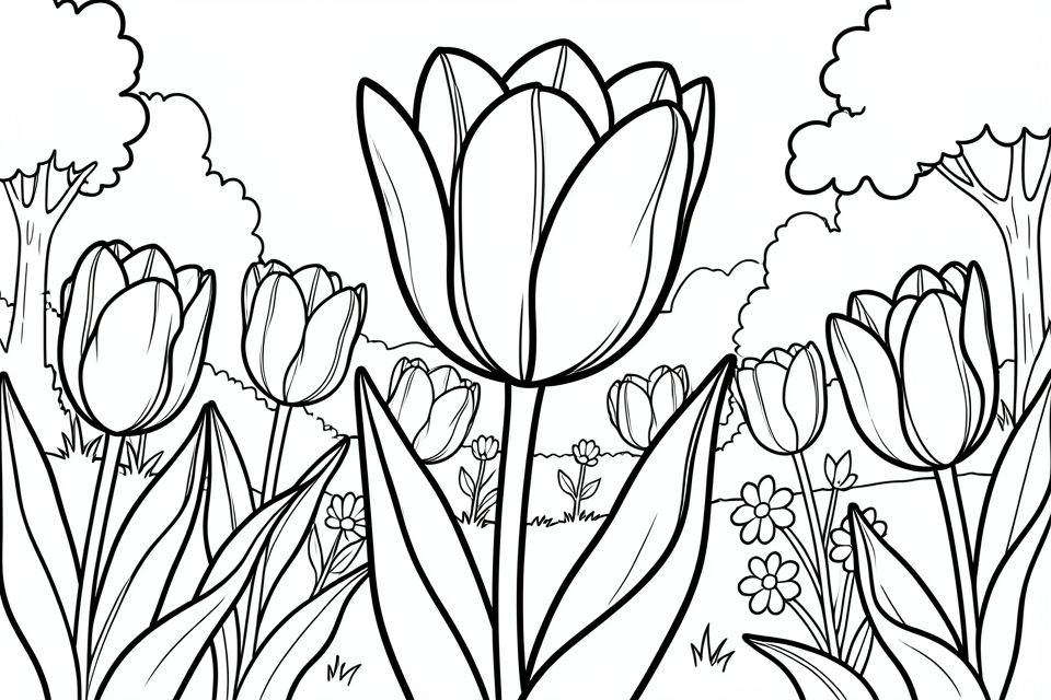 tulpen Kleurplaat tulpen