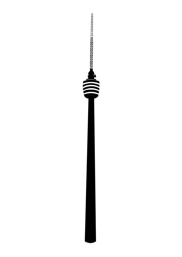tv-toren stuttgart Kleurplaat tv-toren stuttgart