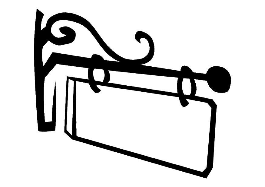 uithangbord Kleurplaat uithangbord
