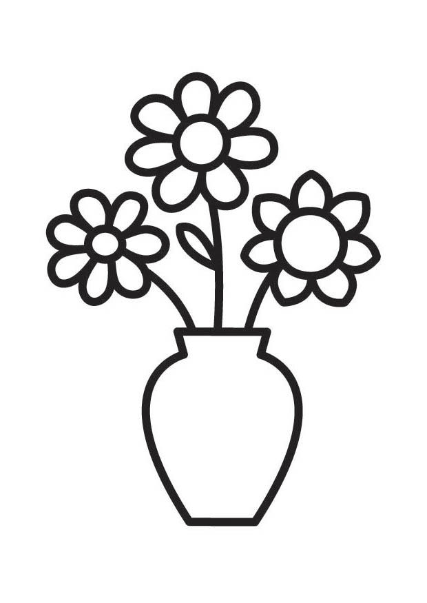 vaas met bloemen Kleurplaat vaas met bloemen