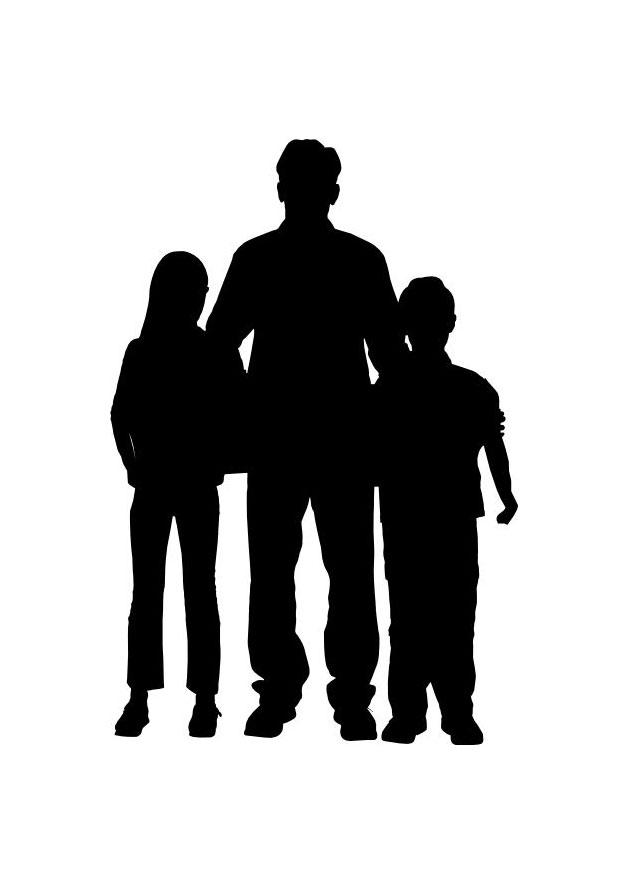 vader met zoon en dochter Kleurplaat vader met zoon en dochter
