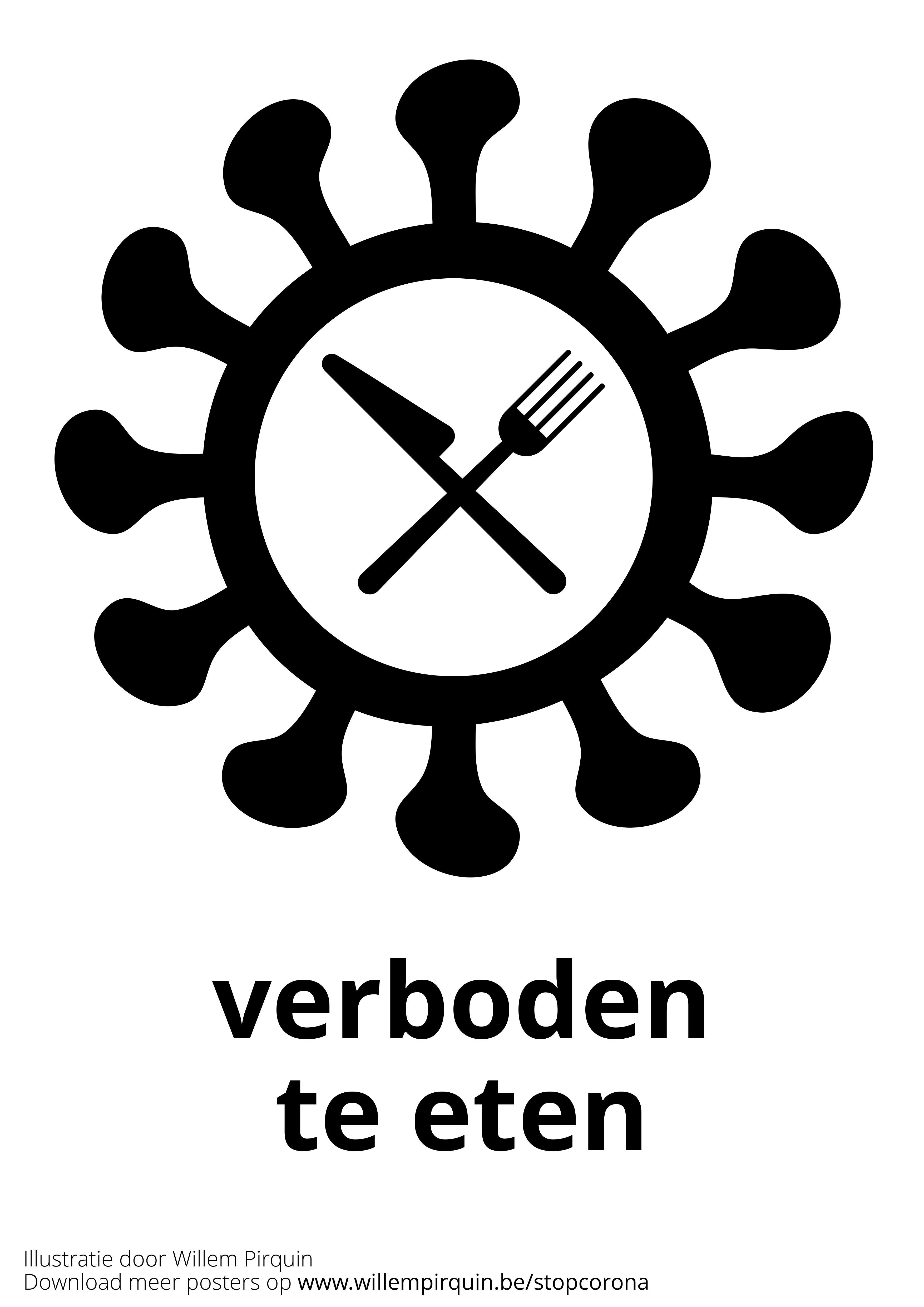 verboden te eten Kleurplaat verboden te eten