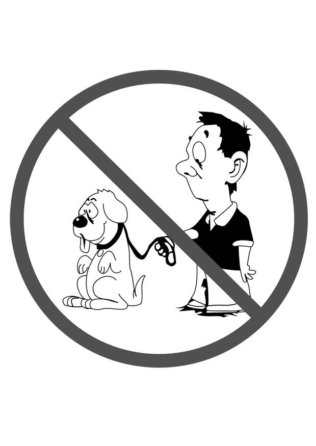 verboden voor honden Kleurplaat verboden voor honden