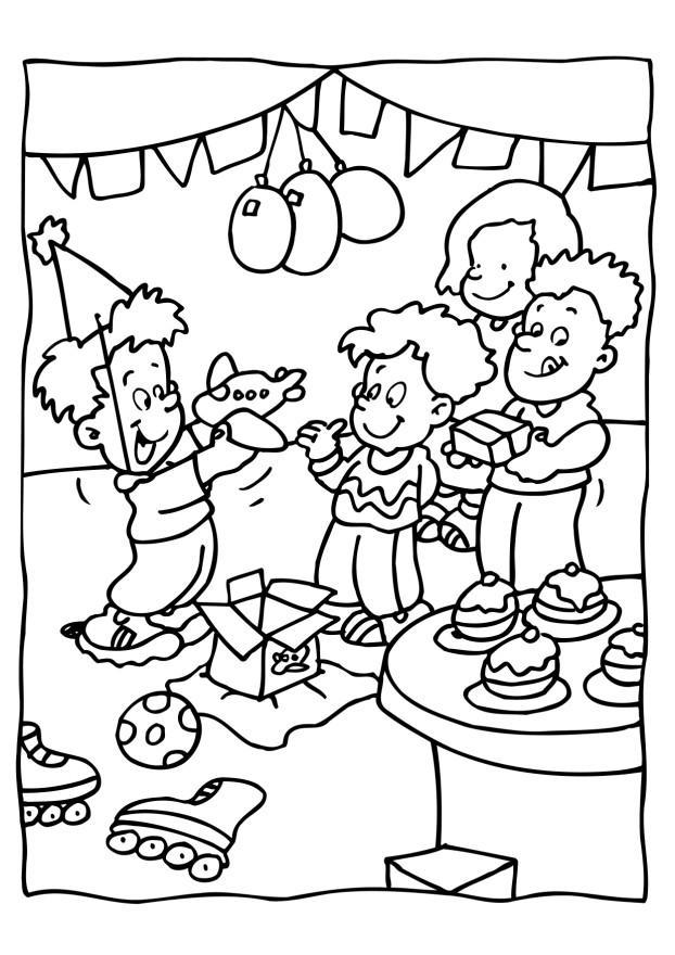 verjaardag - feest Kleurplaat verjaardag - feest