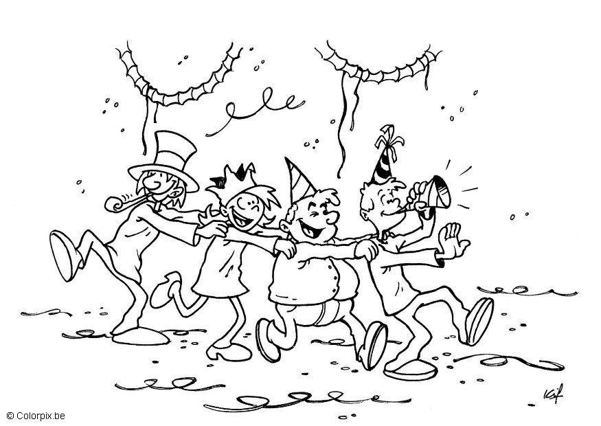 verjaardagsfeest Kleurplaat verjaardagsfeest