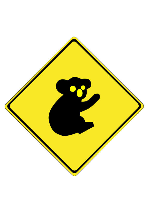 verkeersbord - koala Afbeelding verkeersbord - koala