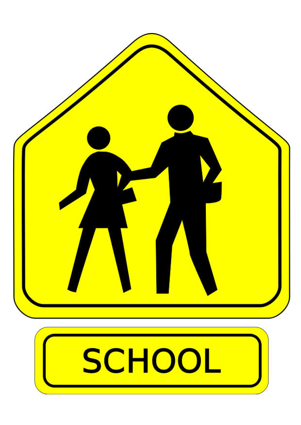 verkeersbord - school Afbeelding verkeersbord - school
