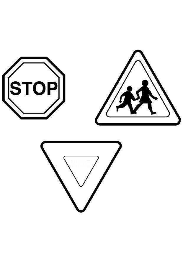 verkeersborden Kleurplaat verkeersborden