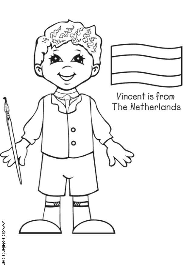 vincent uit nederland Kleurplaat vincent uit nederland