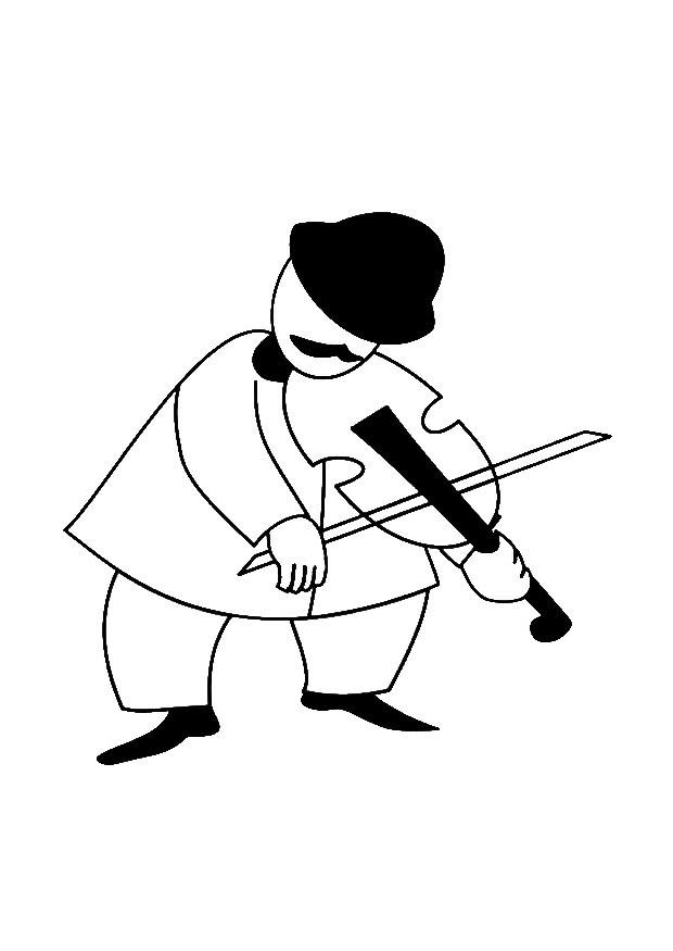 violist Kleurplaat violist