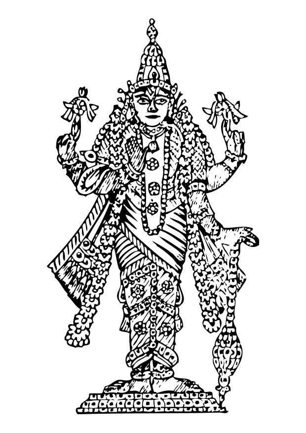Kleurplaat vishnu