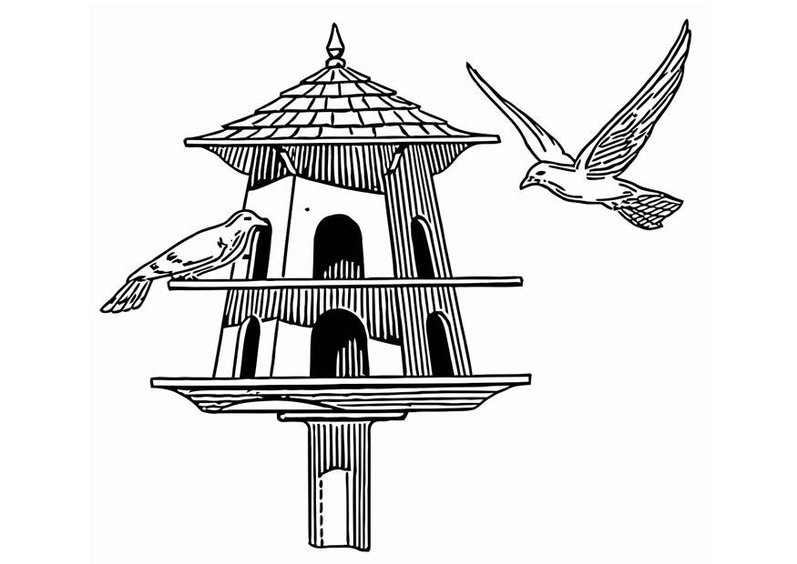 voederbak voor vogels Kleurplaat voederbak voor vogels