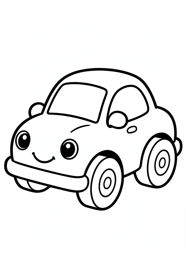 vrolijke auto Kleurplaat vrolijke auto