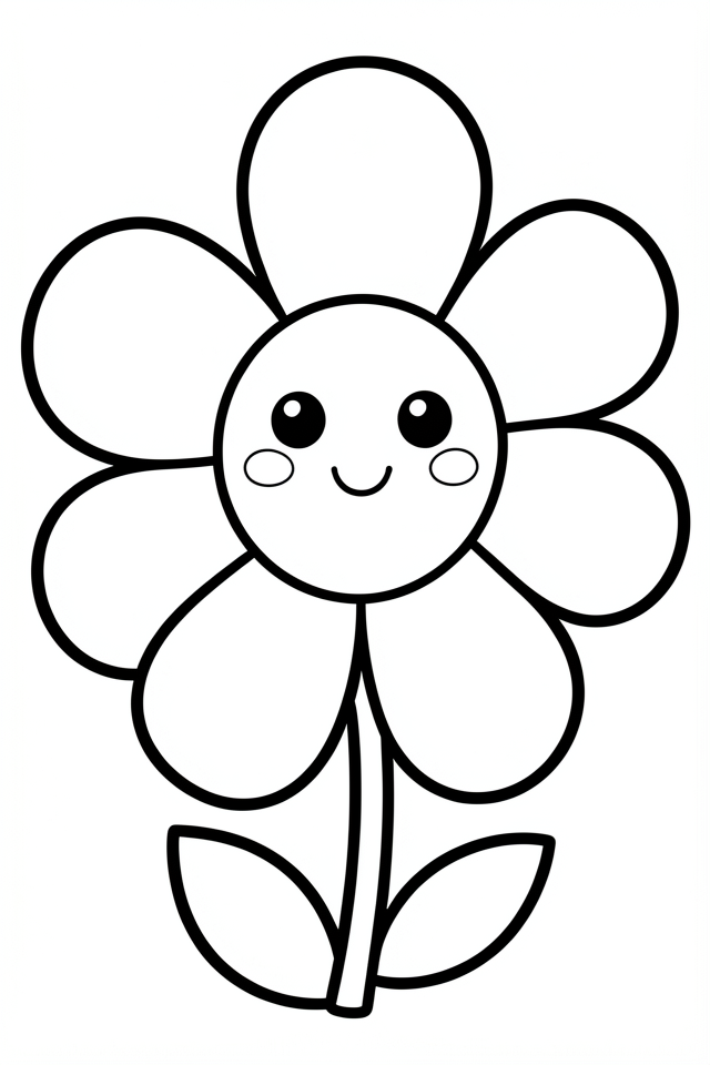 vrolijke bloem Kleurplaat vrolijke bloem