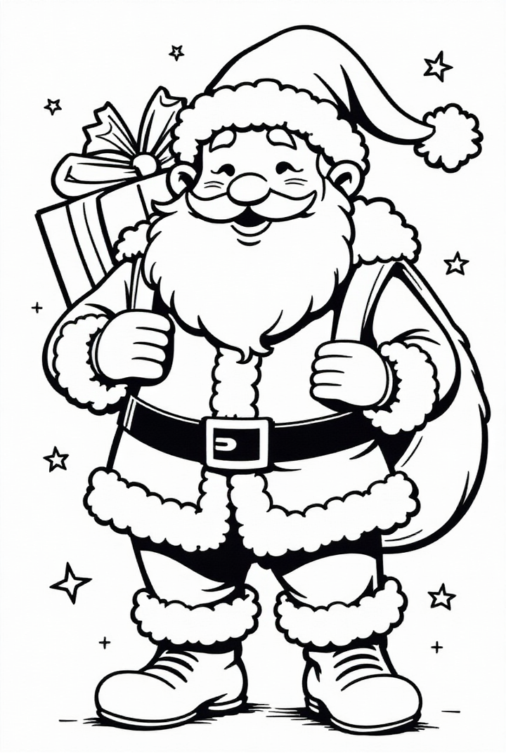 vrolijke kerstman Kleurplaat vrolijke kerstman