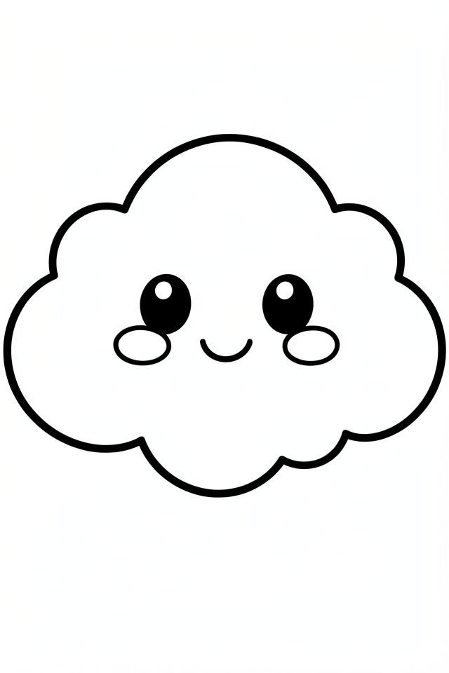 vrolijke wolk Kleurplaat vrolijke wolk