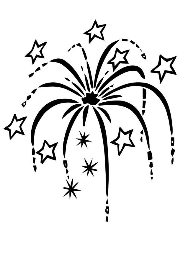 vuurwerk Kleurplaat vuurwerk