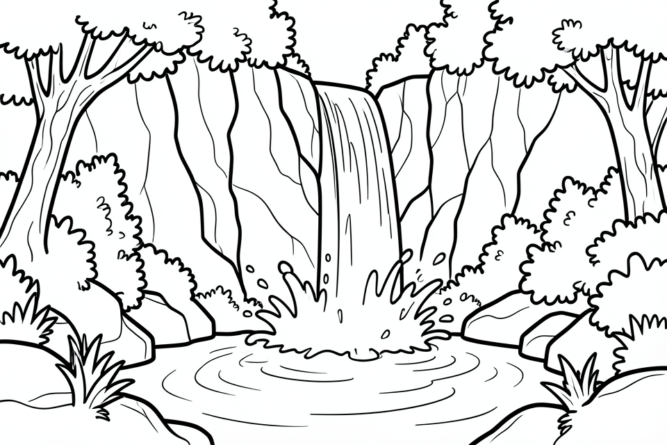 waterval Kleurplaat waterval