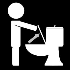 Kleurplaat wc bril omhoog