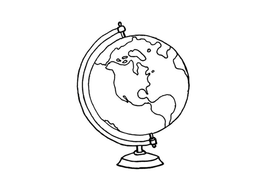 wereldbol Kleurplaat wereldbol