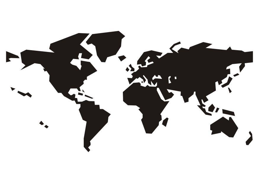 wereldkaart Kleurplaat wereldkaart