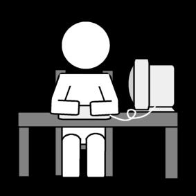 werken op de computer Kleurplaat werken op de computer
