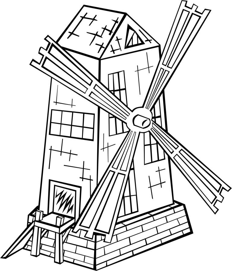 windmolen Kleurplaat windmolen