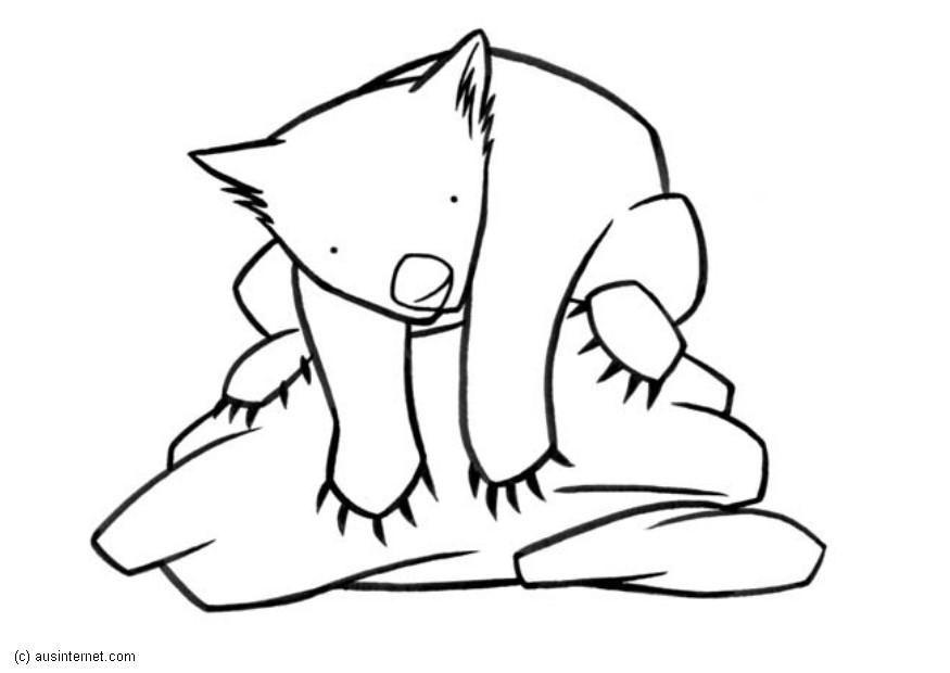 wombat Kleurplaat wombat
