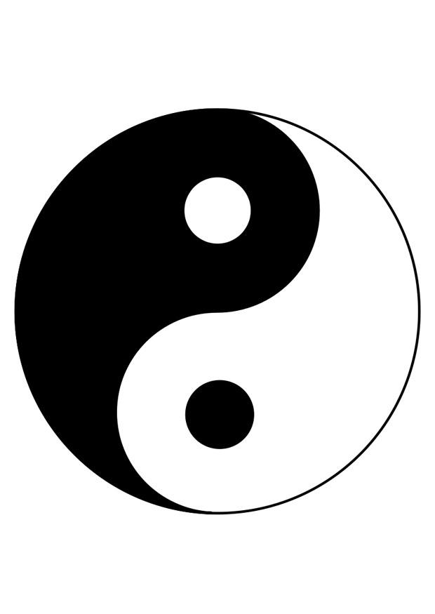 yin yang Kleurplaat yin yang