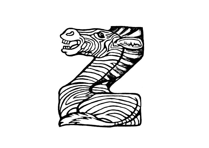 z-zebra Kleurplaat z-zebra