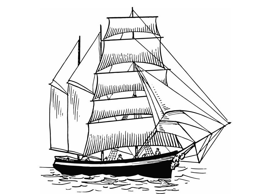 zeilboot Kleurplaat zeilboot