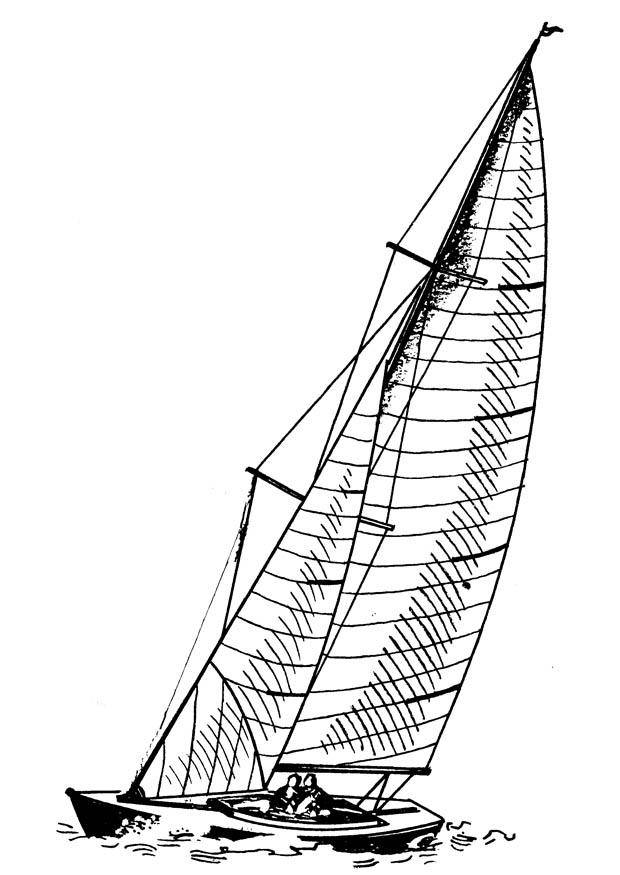 zeilboot Kleurplaat zeilboot