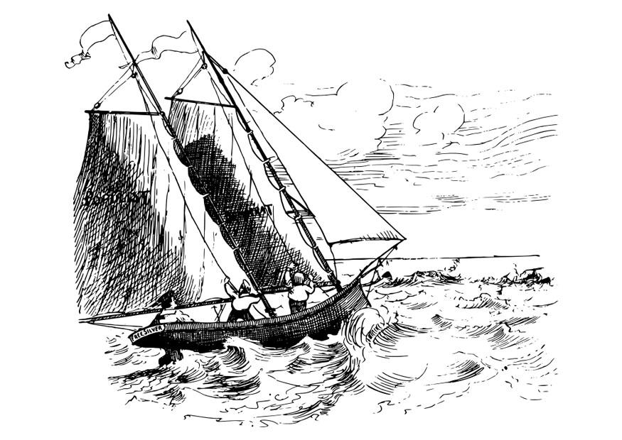 zeilboot Kleurplaat zeilboot