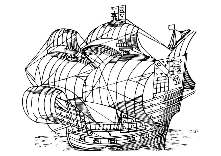 zeilboot Kleurplaat zeilboot