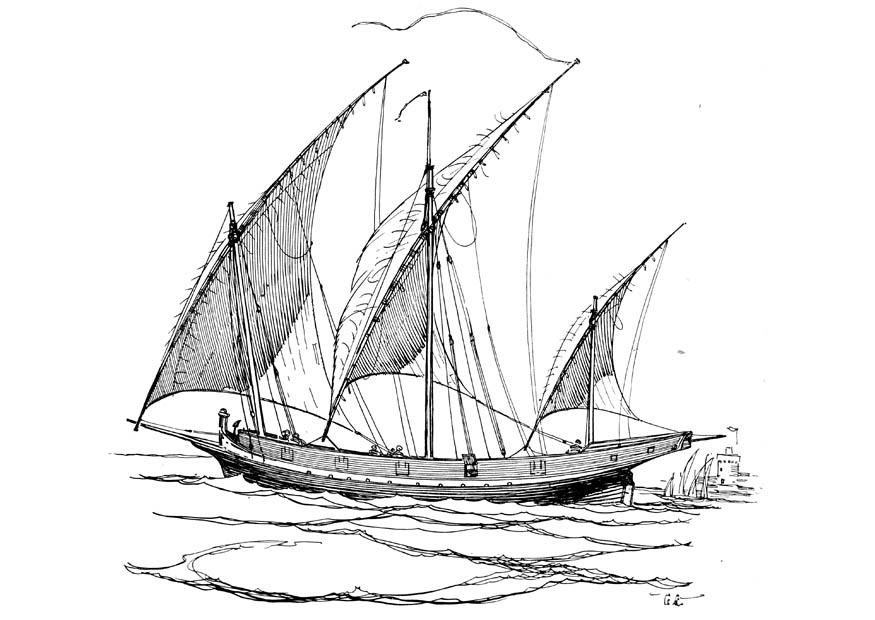 zeilschip Kleurplaat zeilschip
